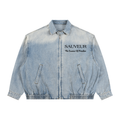 Sauveur Unisex Vintage Wash Full-Zip Denim Jacket