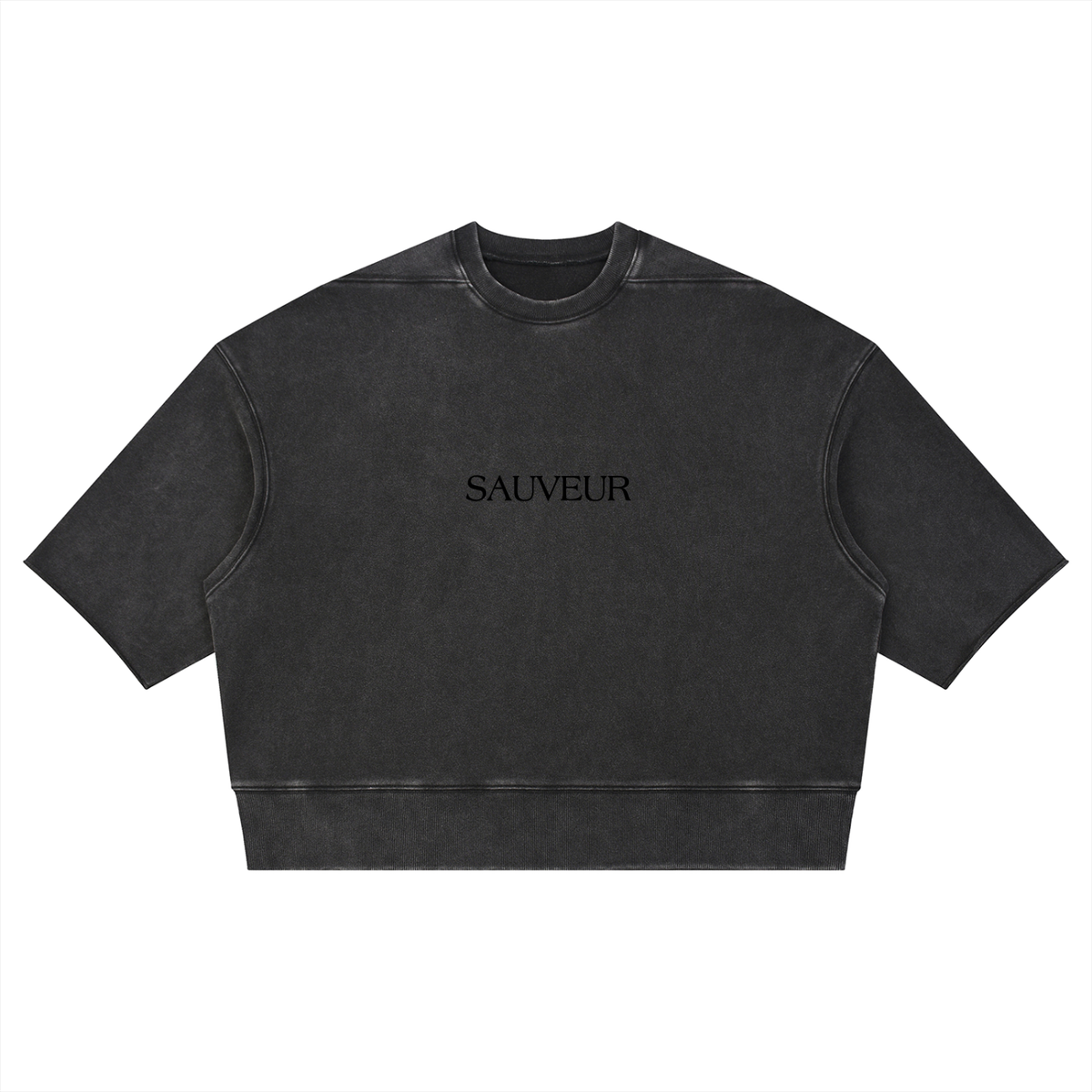 Unisex Mineral Wash Boxy Raw Edge T-Shirt