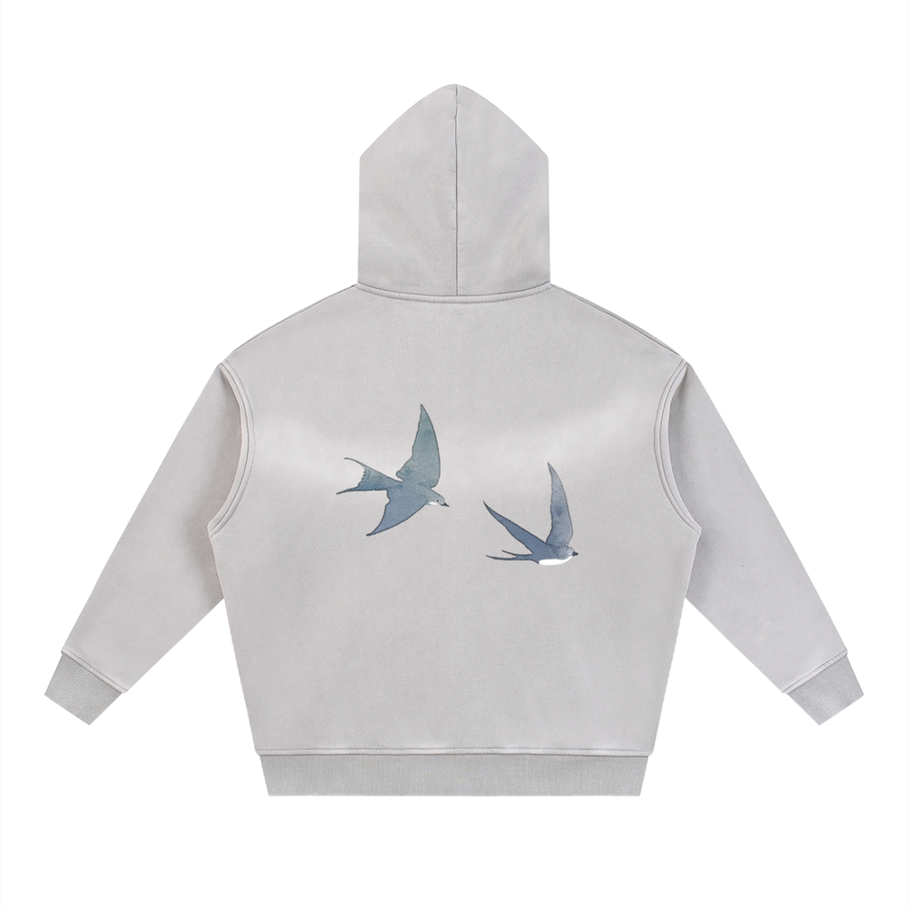 Freedom Sunfade Two-way Zipper Boxy Fleece Hoodie