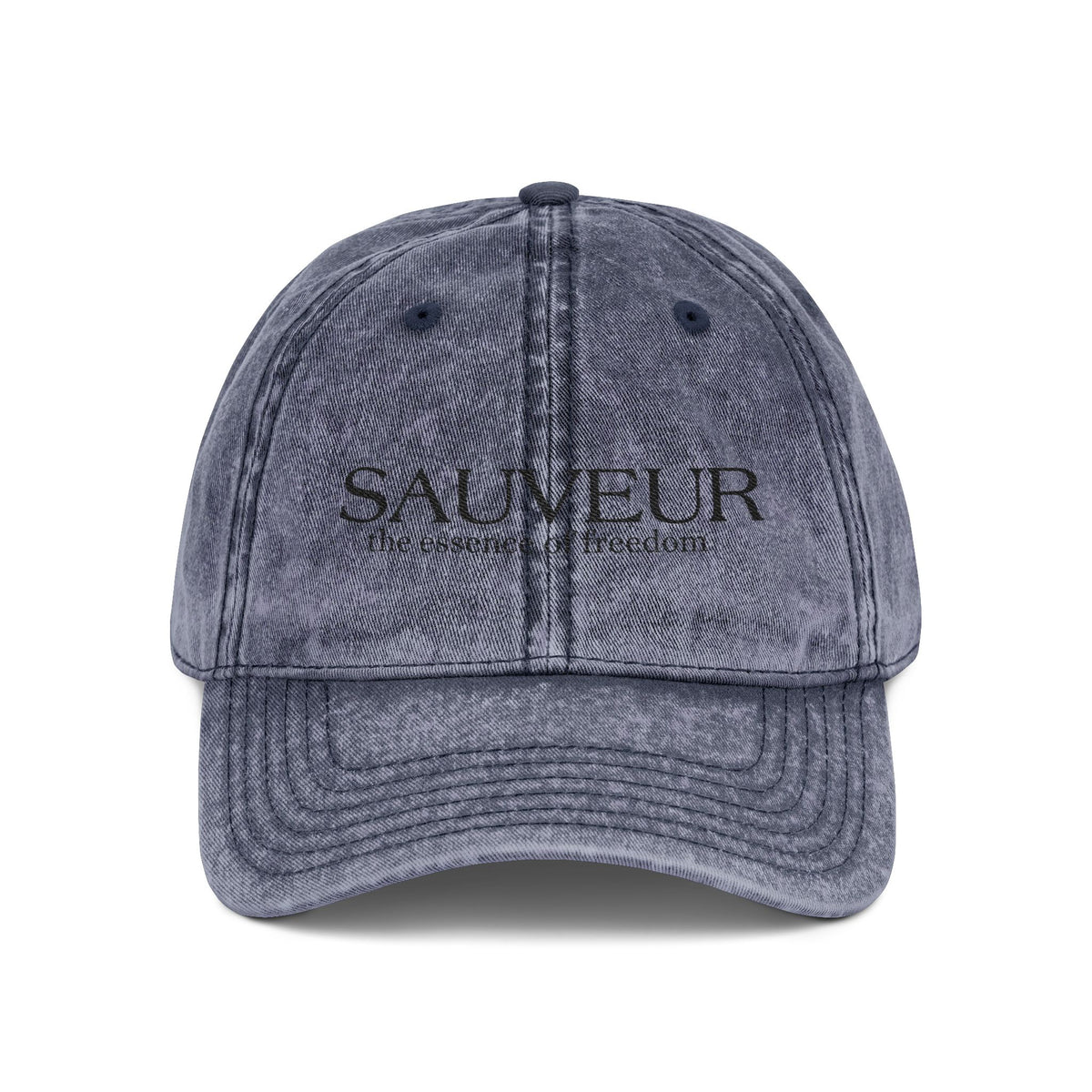 Embroidered Vintage Cap - "SAUVEUR" Classic Washed Baseball Hat