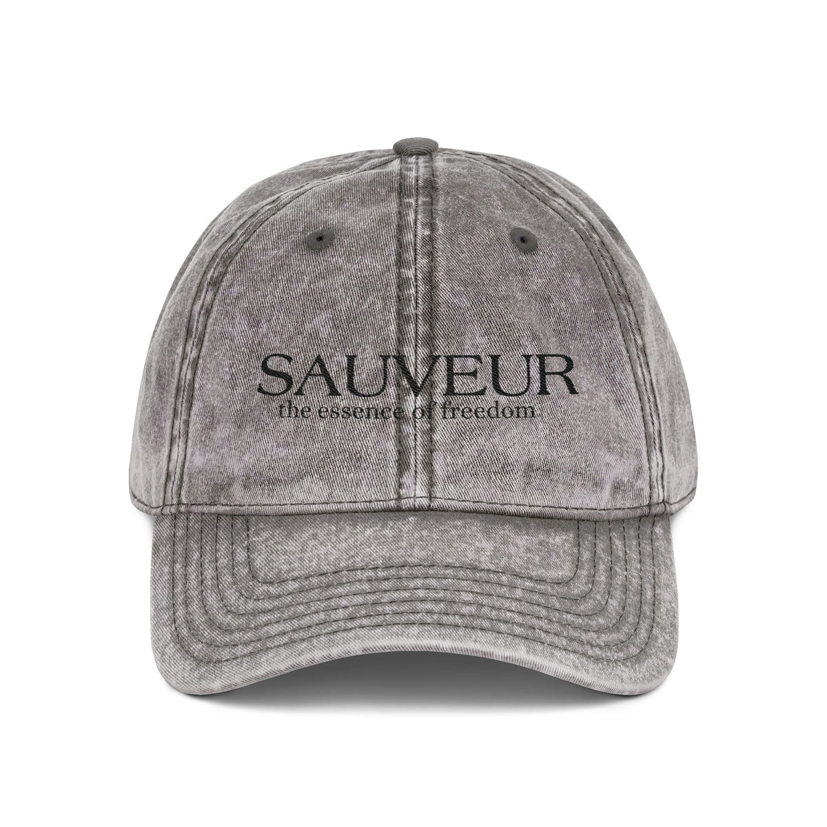 Embroidered Vintage Cap - "SAUVEUR" Classic Washed Baseball Hat