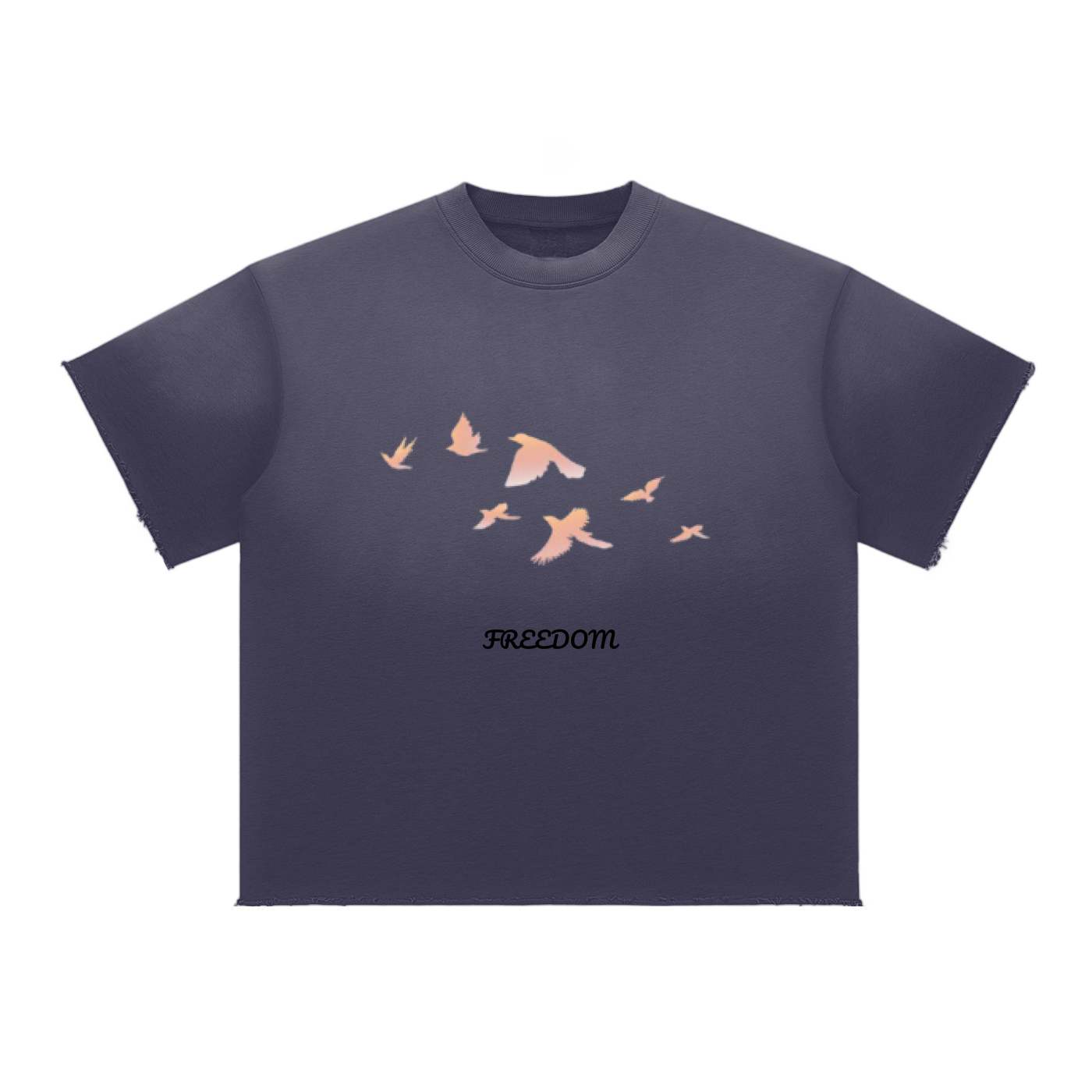 Freedom Sun Fade Raw Edge T-Shirt