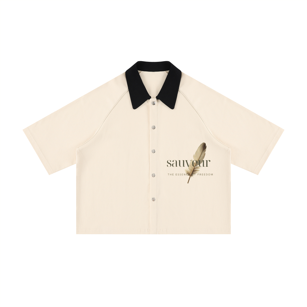 Unisex Color Block Boxy Short Sleeve Shirt