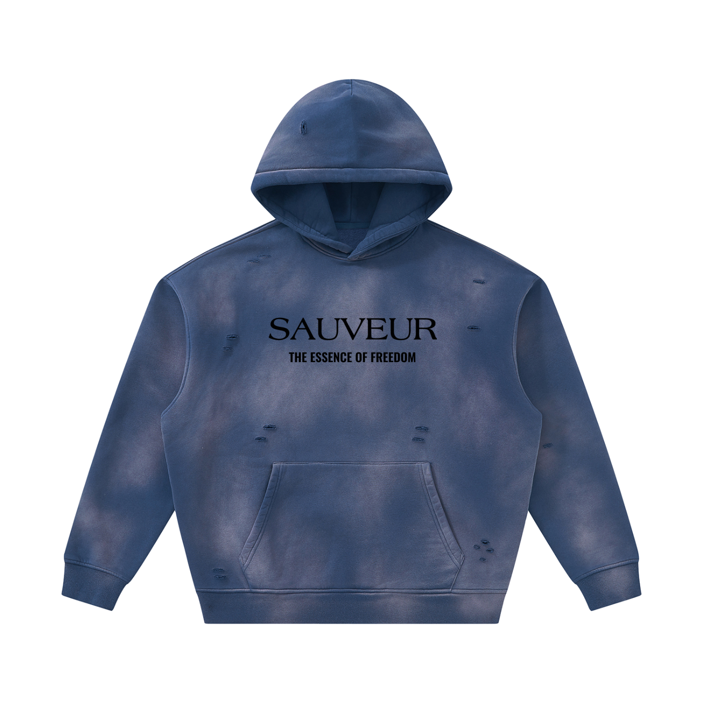 Sauveur Unisex Sunfade Frayed Fleece Hoodie