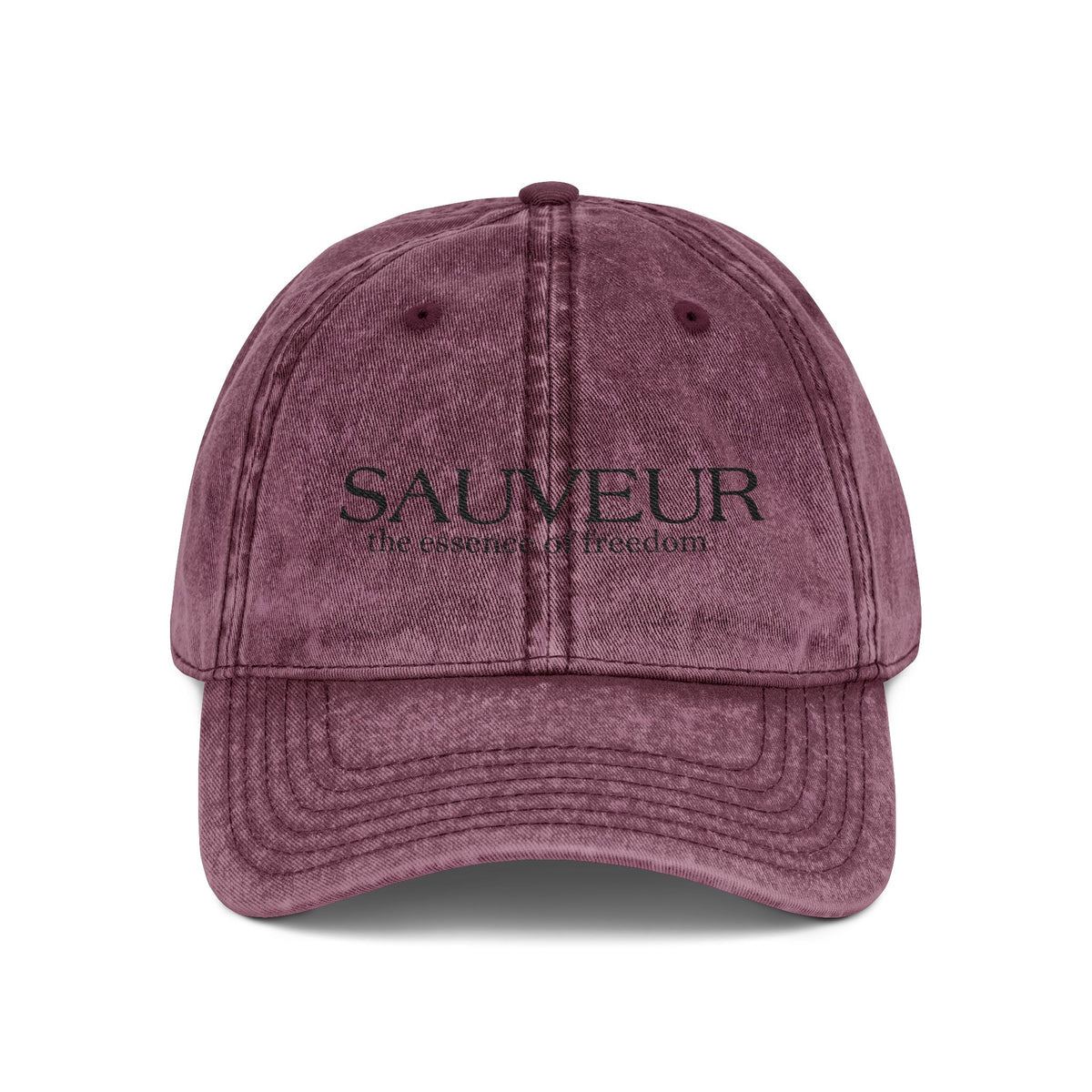Embroidered Vintage Cap - "SAUVEUR" Classic Washed Baseball Hat