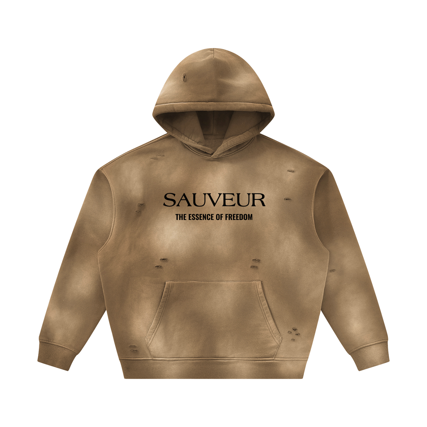 Sauveur Unisex Sunfade Frayed Fleece Hoodie