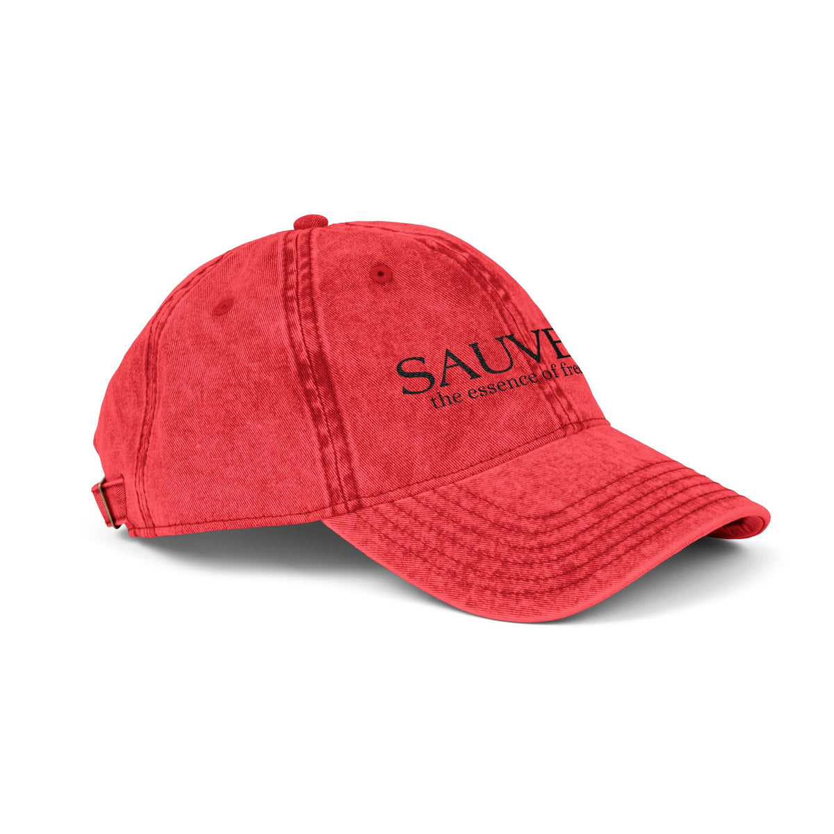 Embroidered Vintage Cap - "SAUVEUR" Classic Washed Baseball Hat
