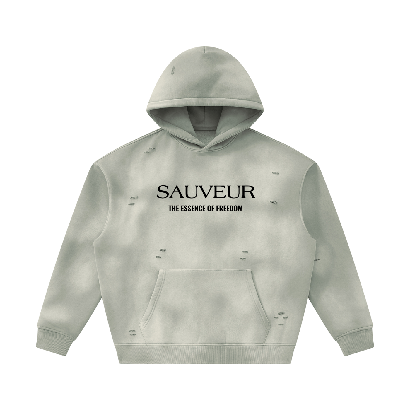 Sauveur Unisex Sunfade Frayed Fleece Hoodie