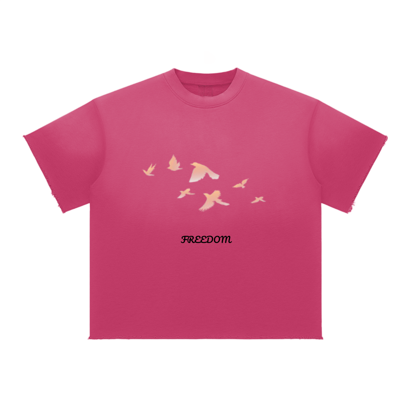 Freedom Sun Fade Raw Edge T-Shirt