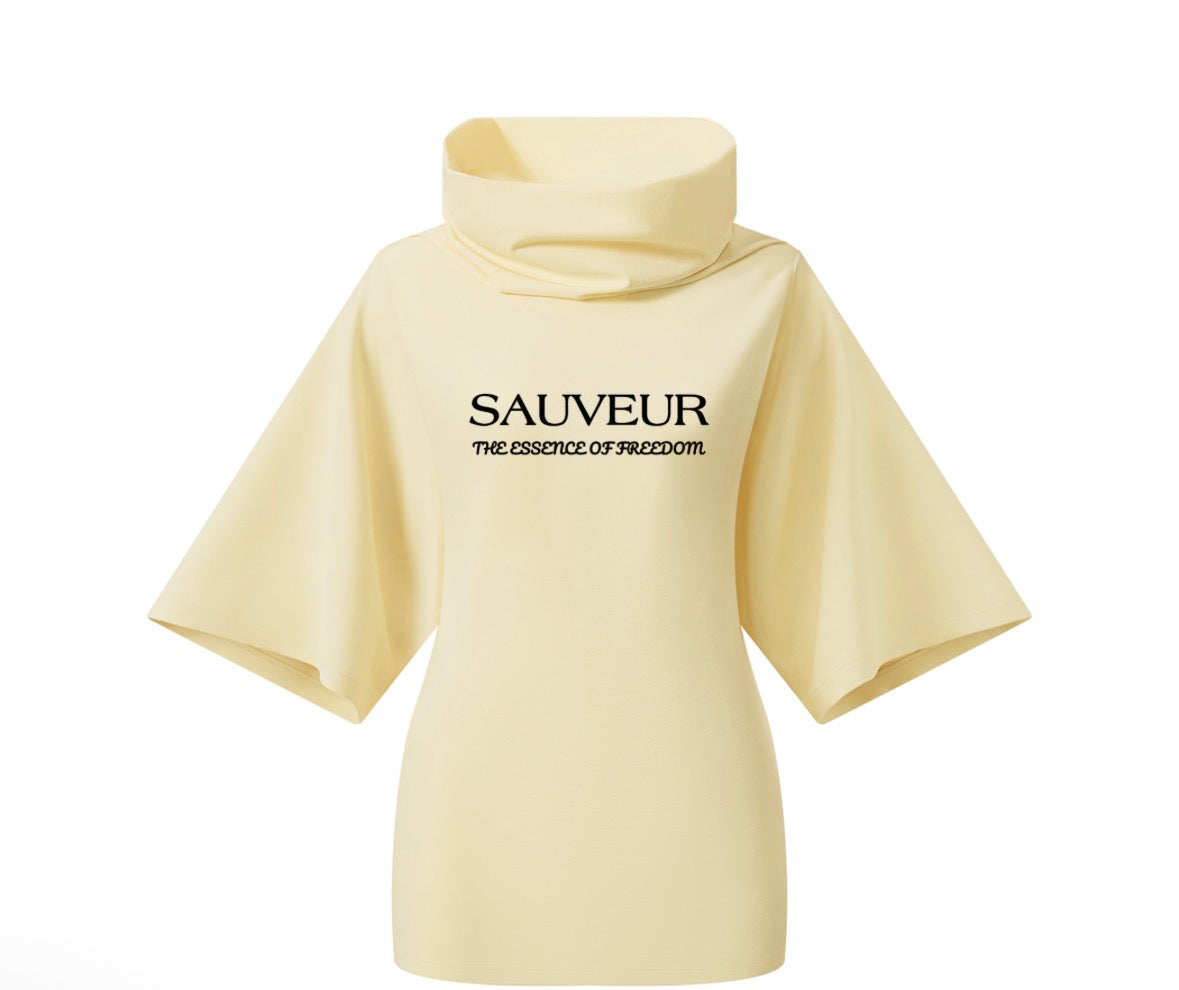 sauveur Women’s Turtleneck Batwing T-Shirt