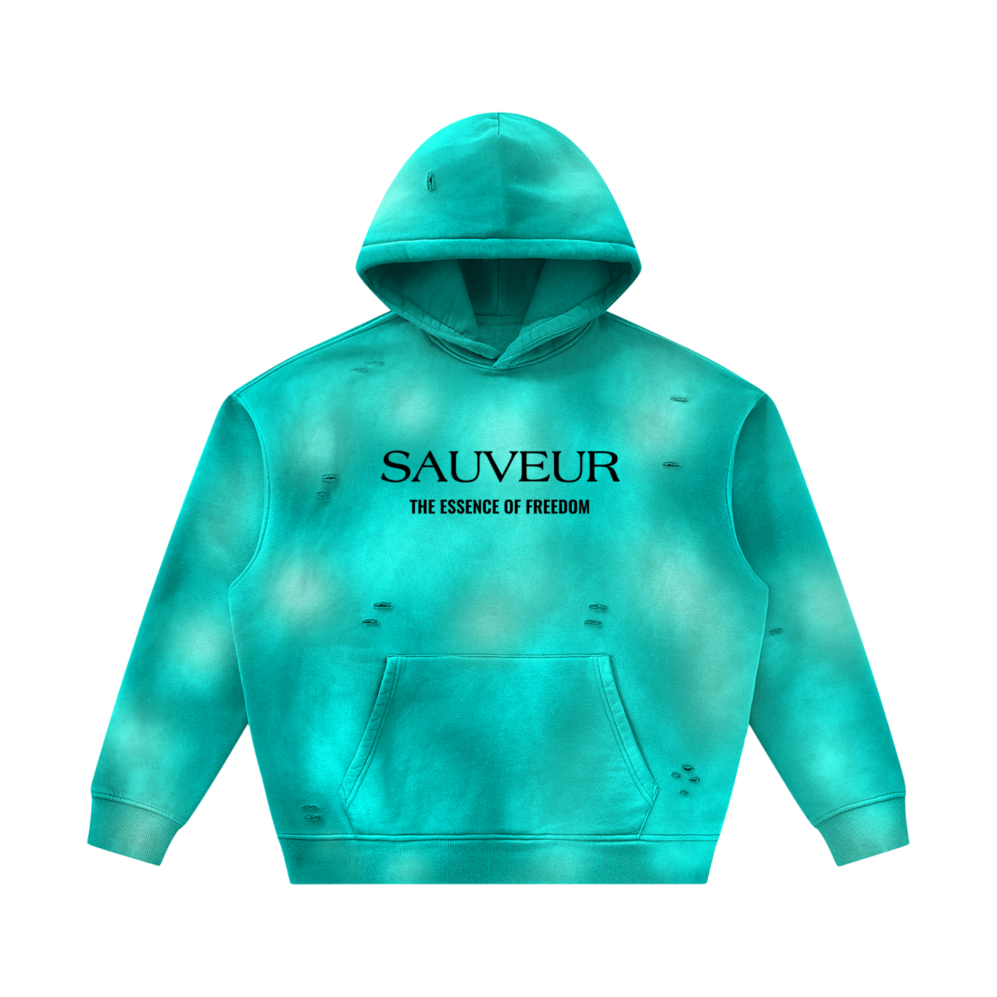Sauveur Unisex Sunfade Frayed Fleece Hoodie