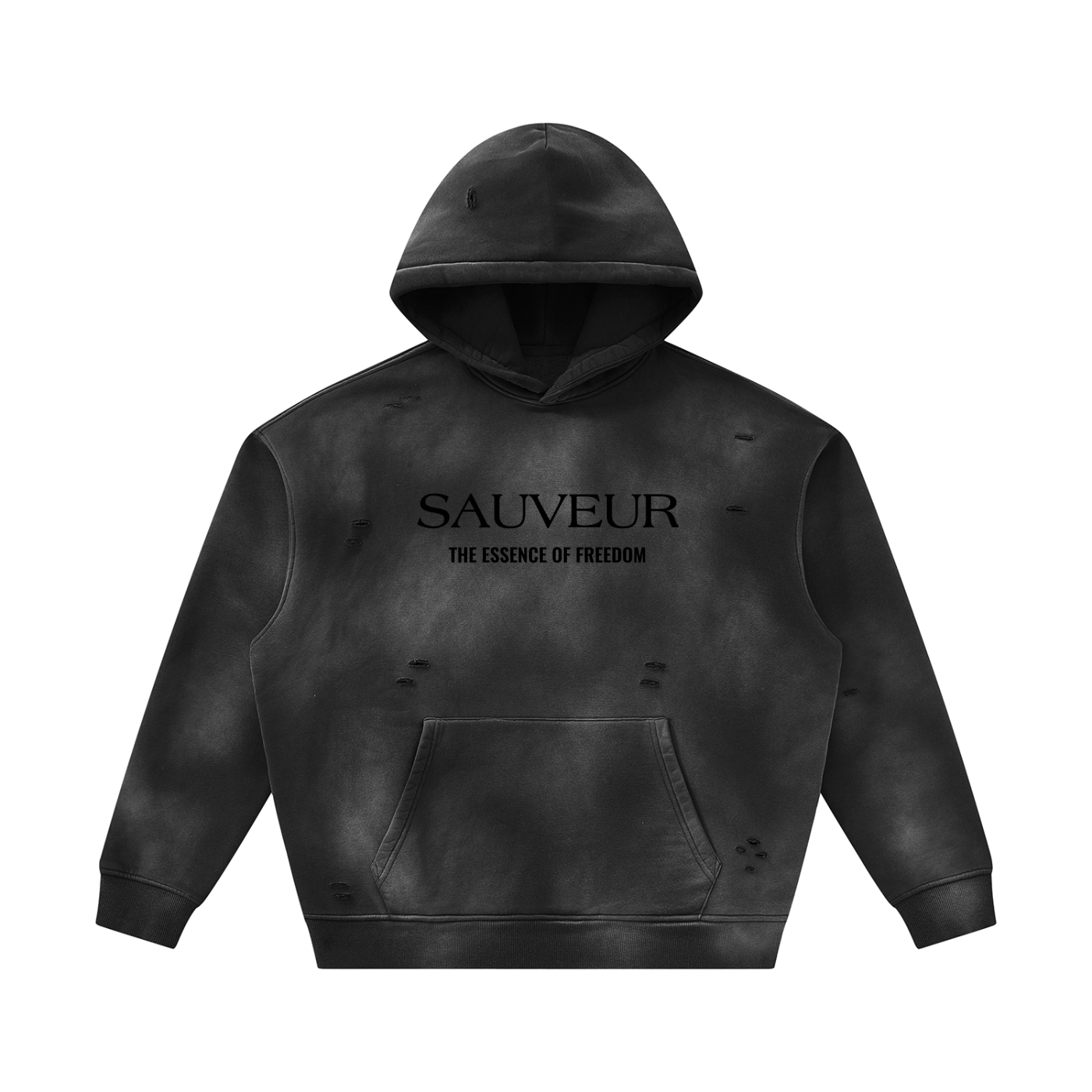 Sauveur Unisex Sunfade Frayed Fleece Hoodie
