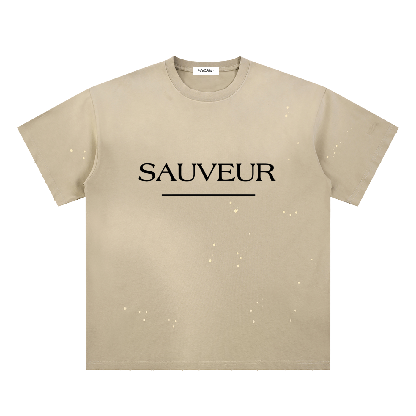 Hand-Frayed Sunfade Paint Splatter T-Shirt