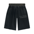 Sauveur Unisex Vintage Wash Distressed Wide Leg Shorts