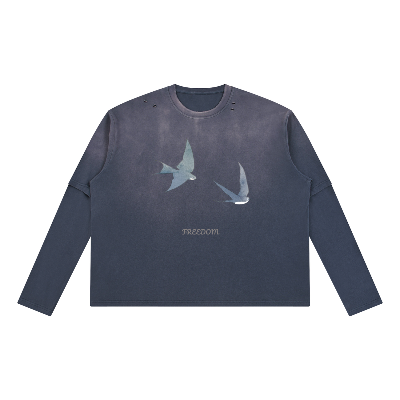 Freedom Unisex Vintage Wash Layered T-Shirt