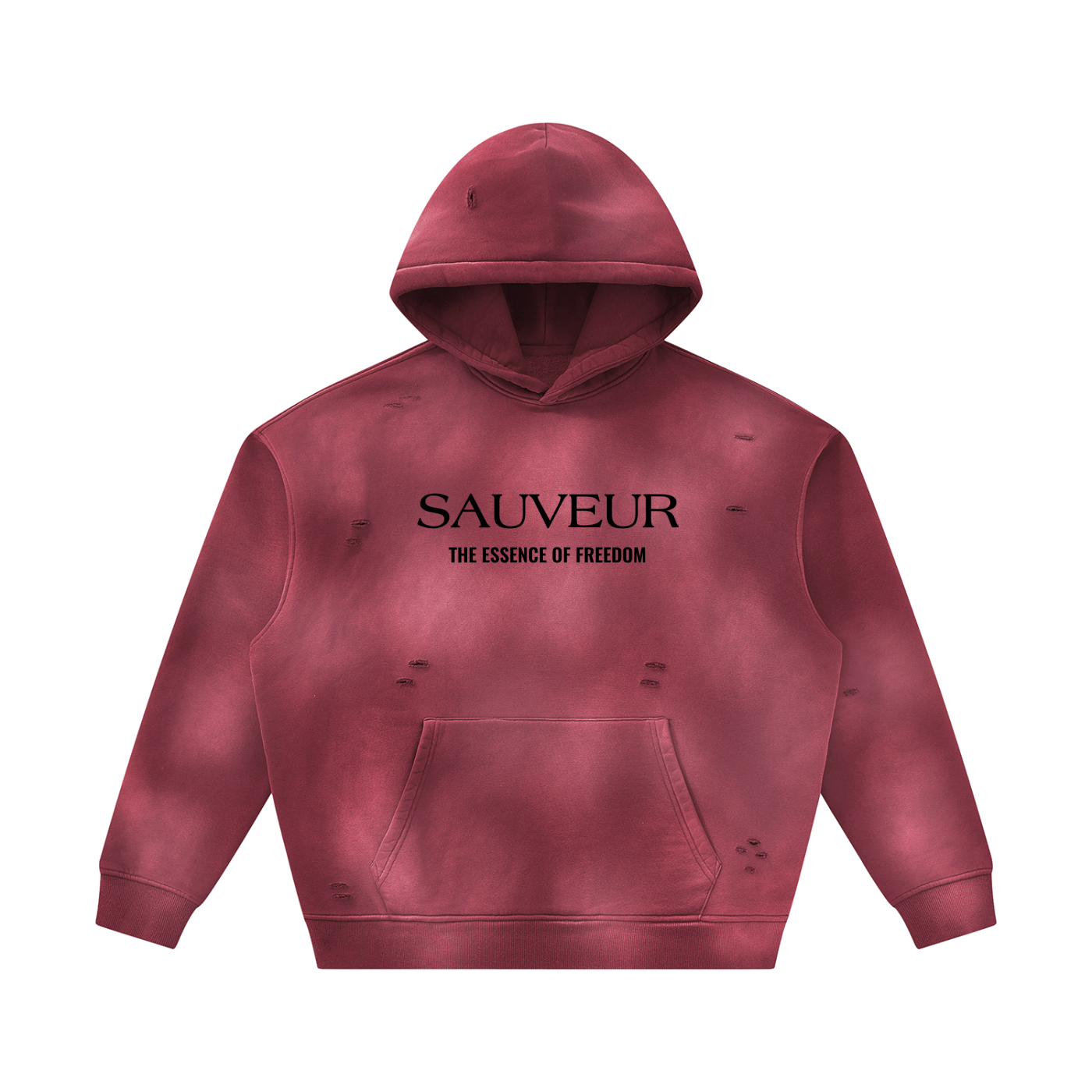 Sauveur Unisex Sunfade Frayed Fleece Hoodie