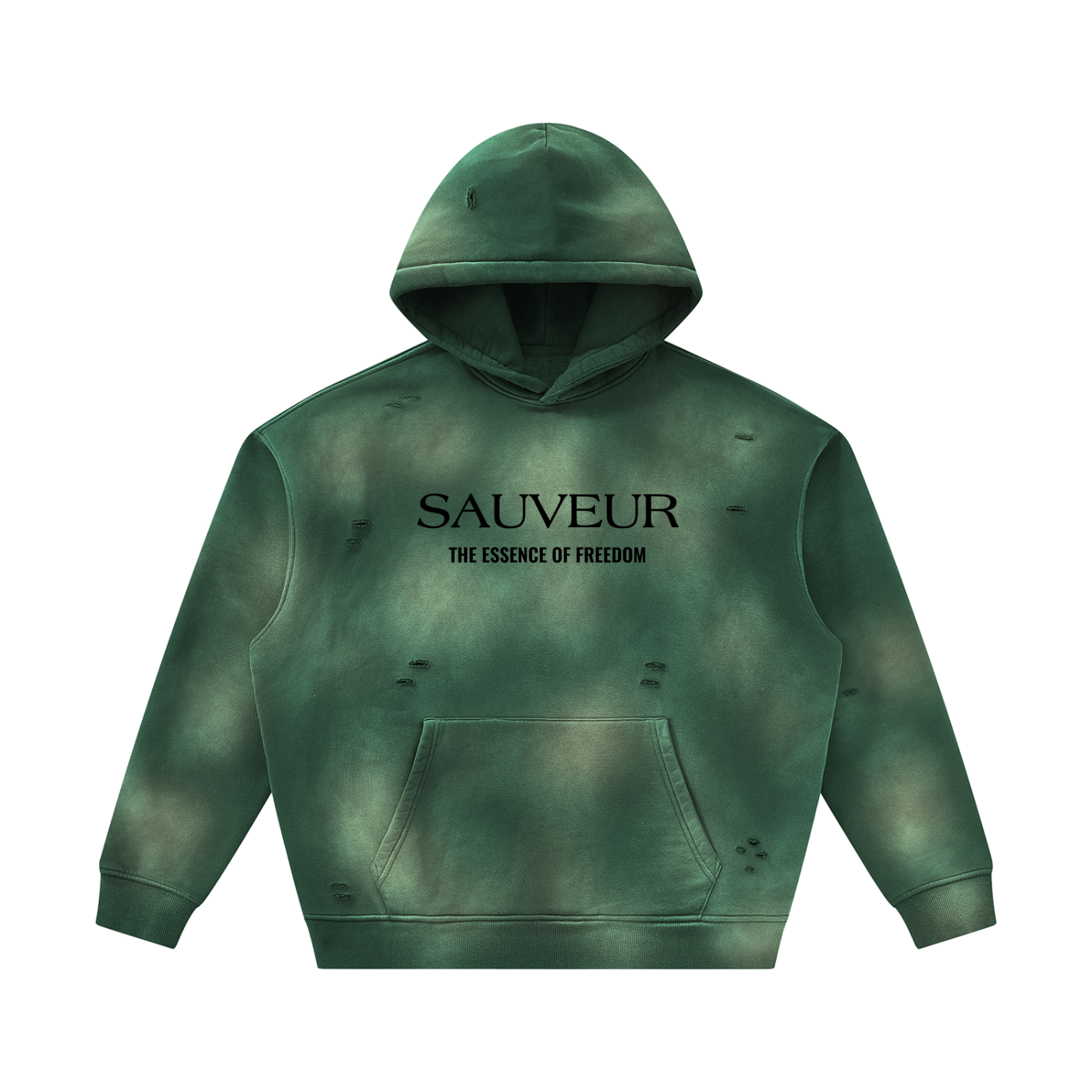 Sauveur Unisex Sunfade Frayed Fleece Hoodie