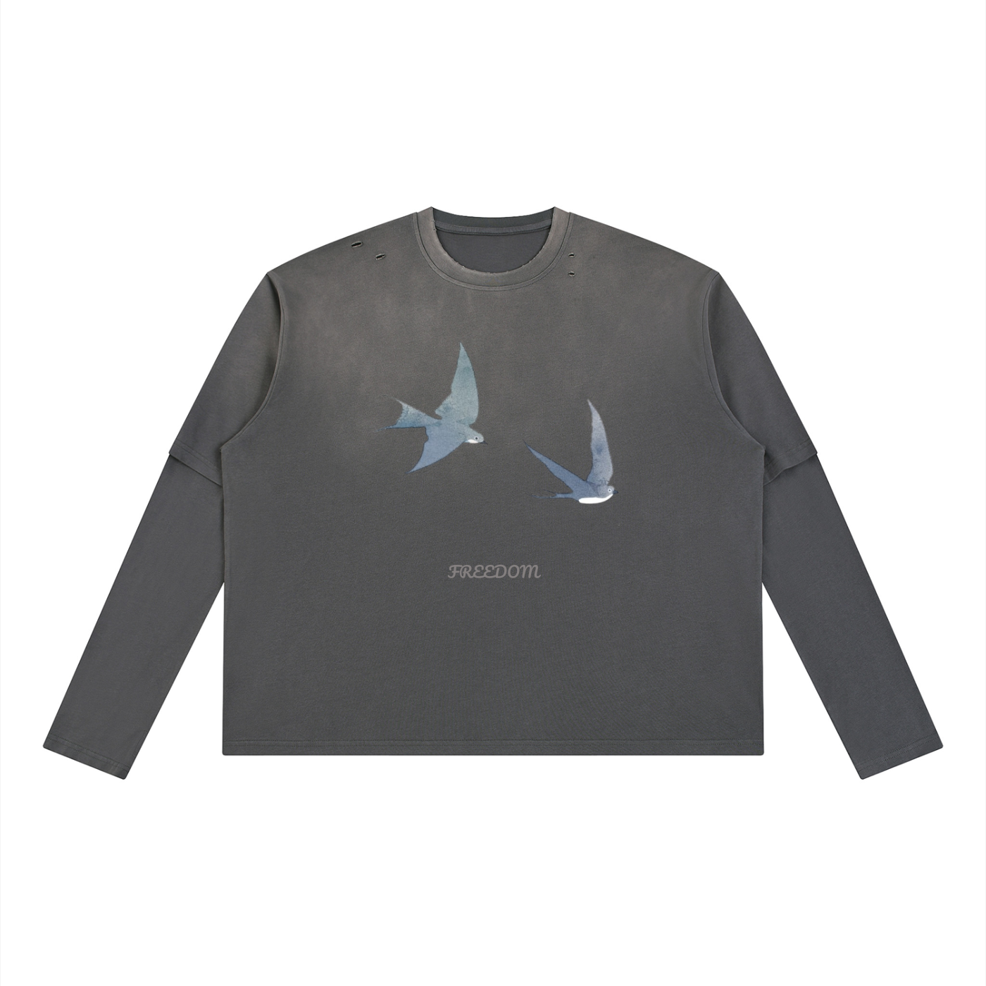 Freedom Unisex Vintage Wash Layered T-Shirt