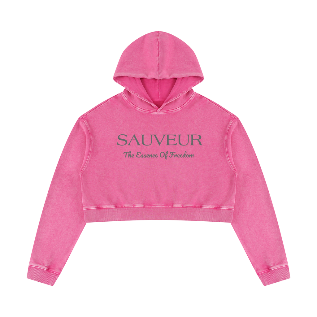 Sauveur Women’s Mineral Washed Crop Hoodie