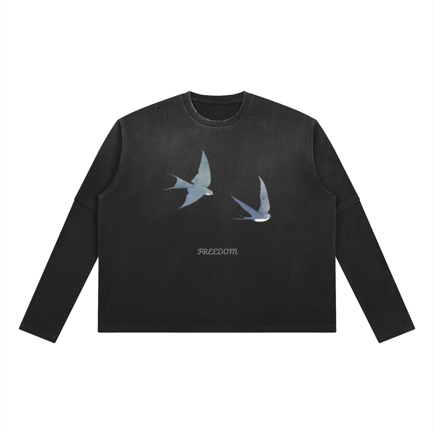 Freedom Unisex Vintage Wash Layered T-Shirt