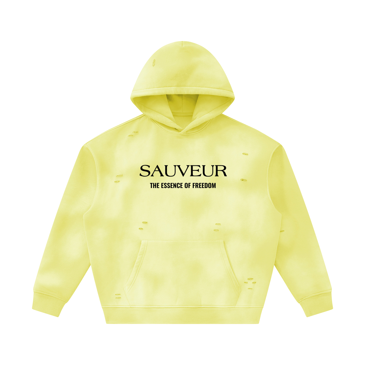 Sauveur Unisex Sunfade Frayed Fleece Hoodie