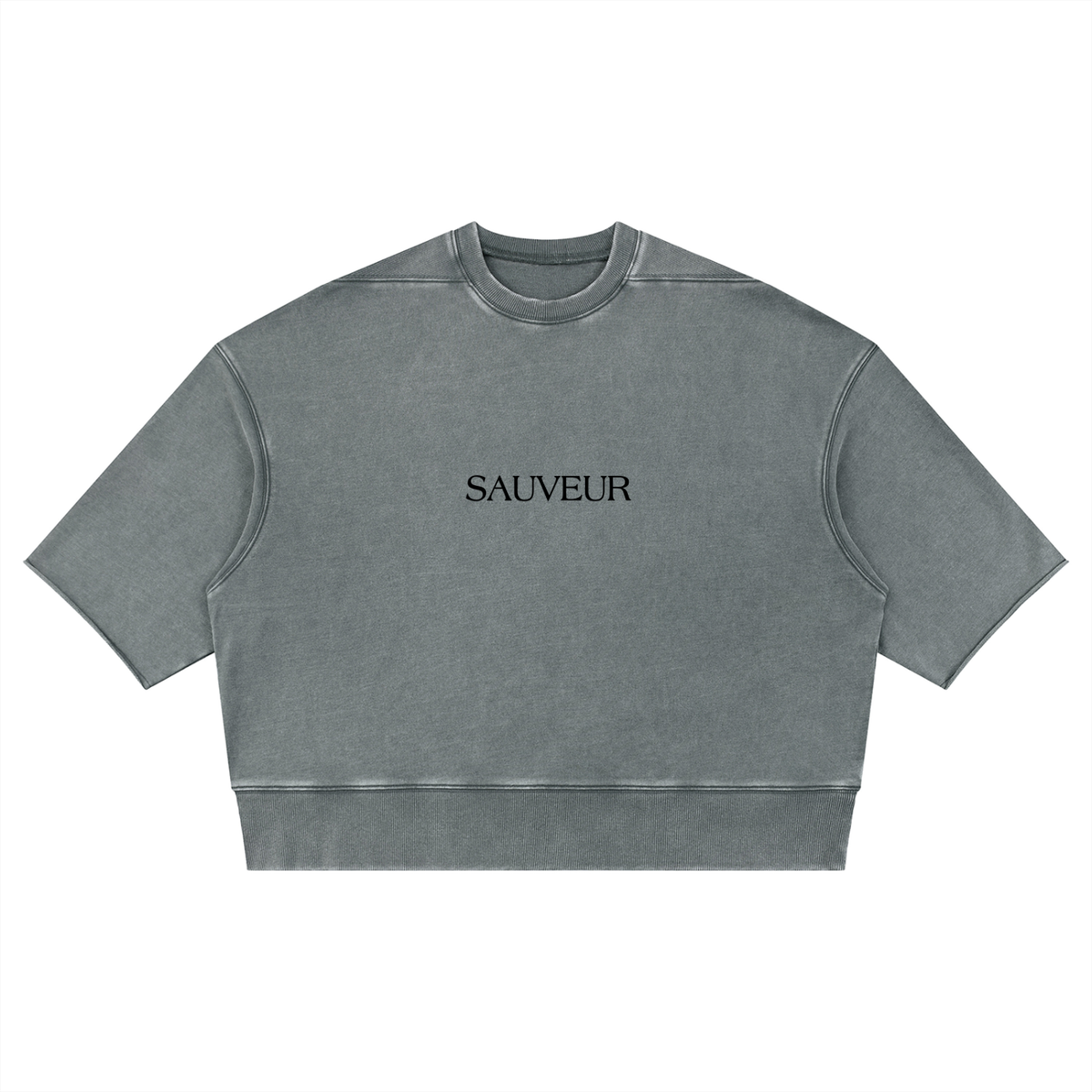Unisex Mineral Wash Boxy Raw Edge T-Shirt