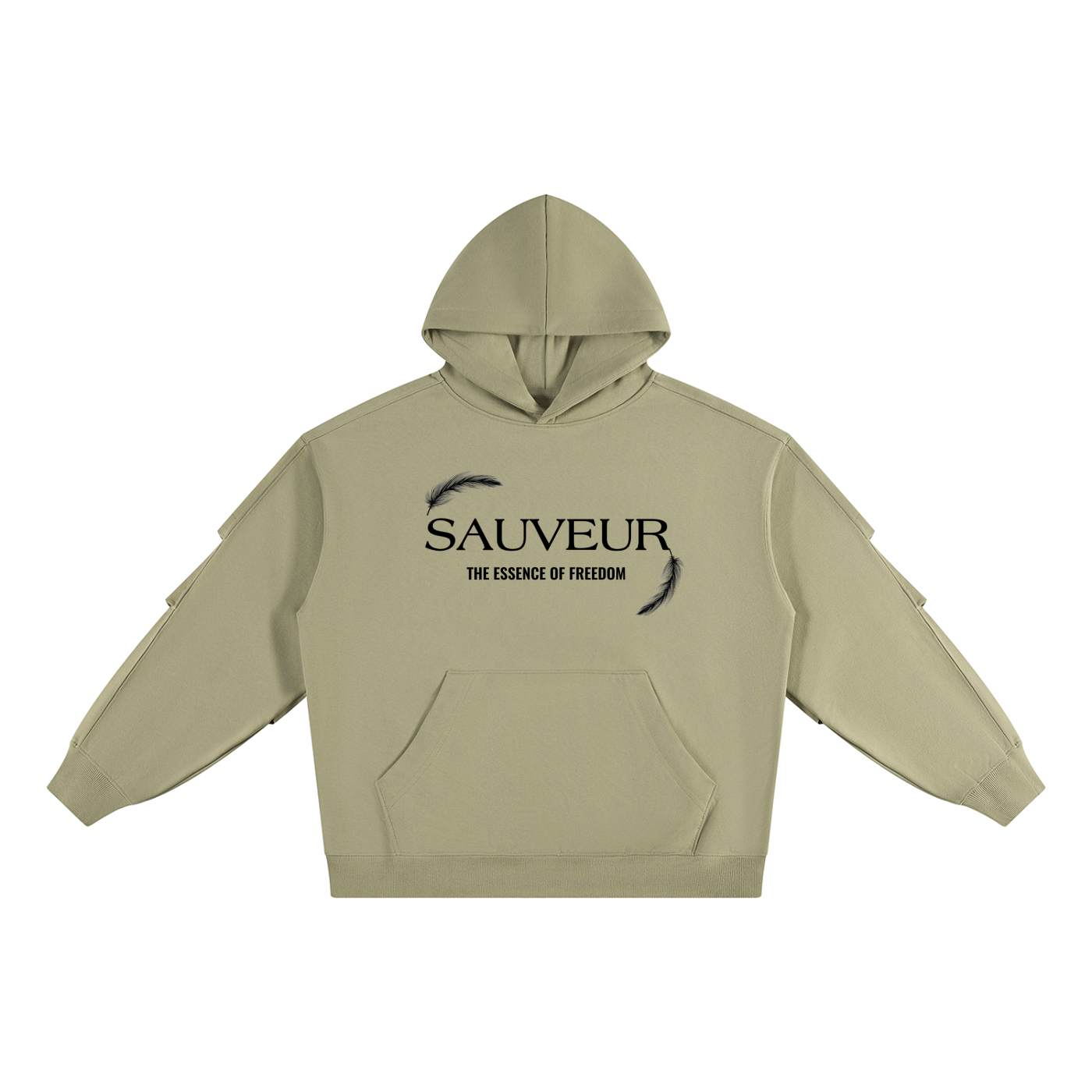 Unisex Heavyweight Ruched Sleeves Hoodie