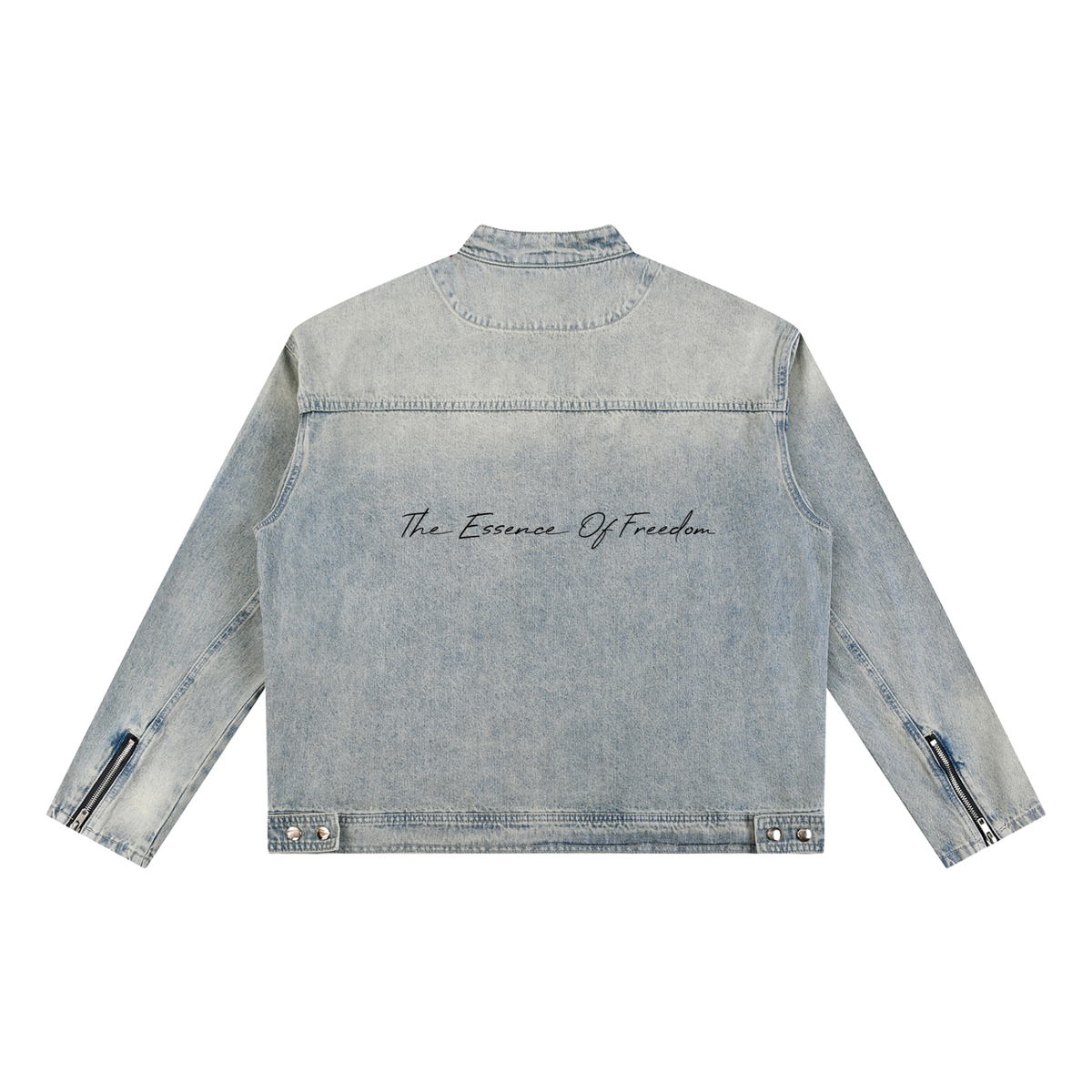 Vintage Wash Zip Denim Jacket