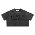 Sauveur Snow Washed Crop Top