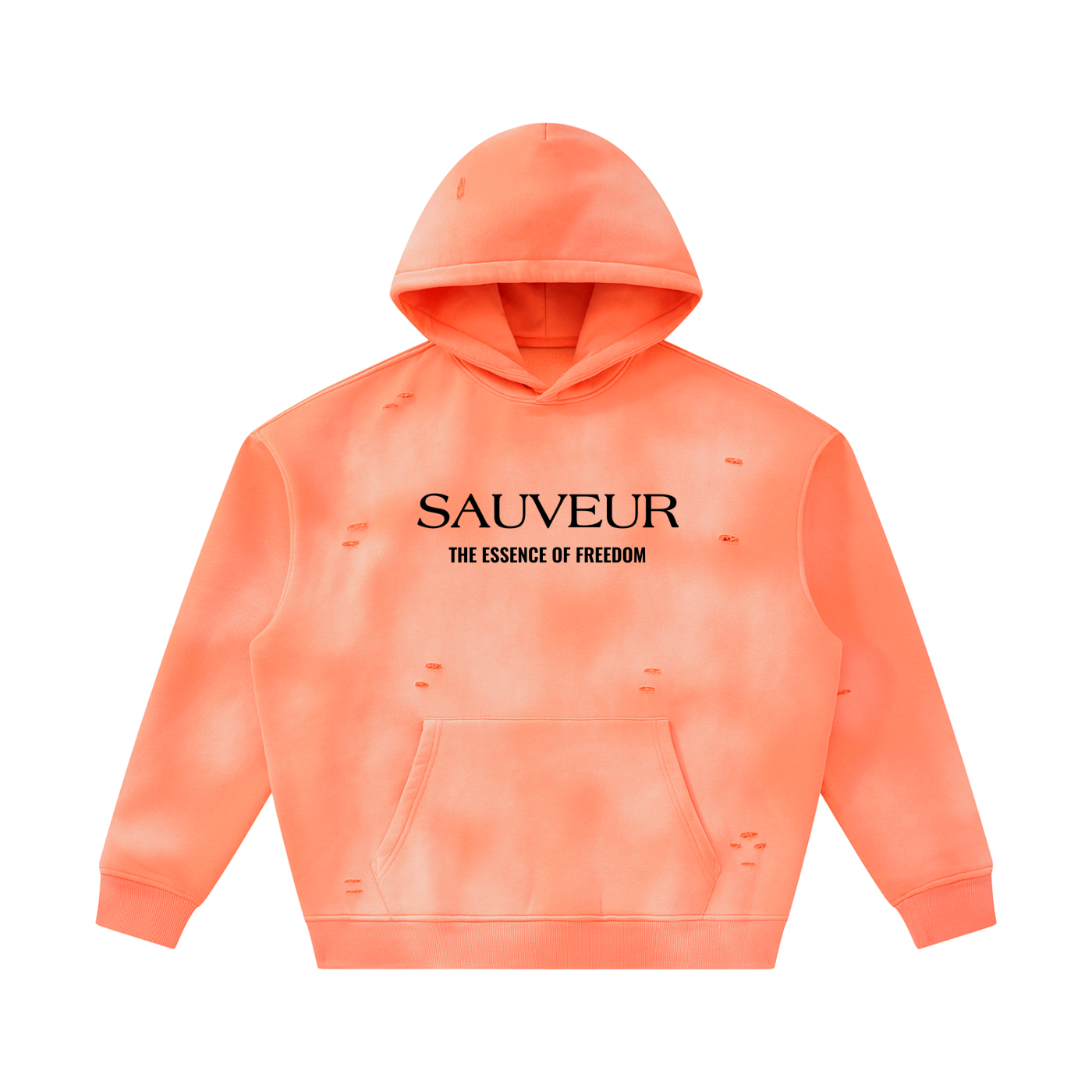 Sauveur Unisex Sunfade Frayed Fleece Hoodie
