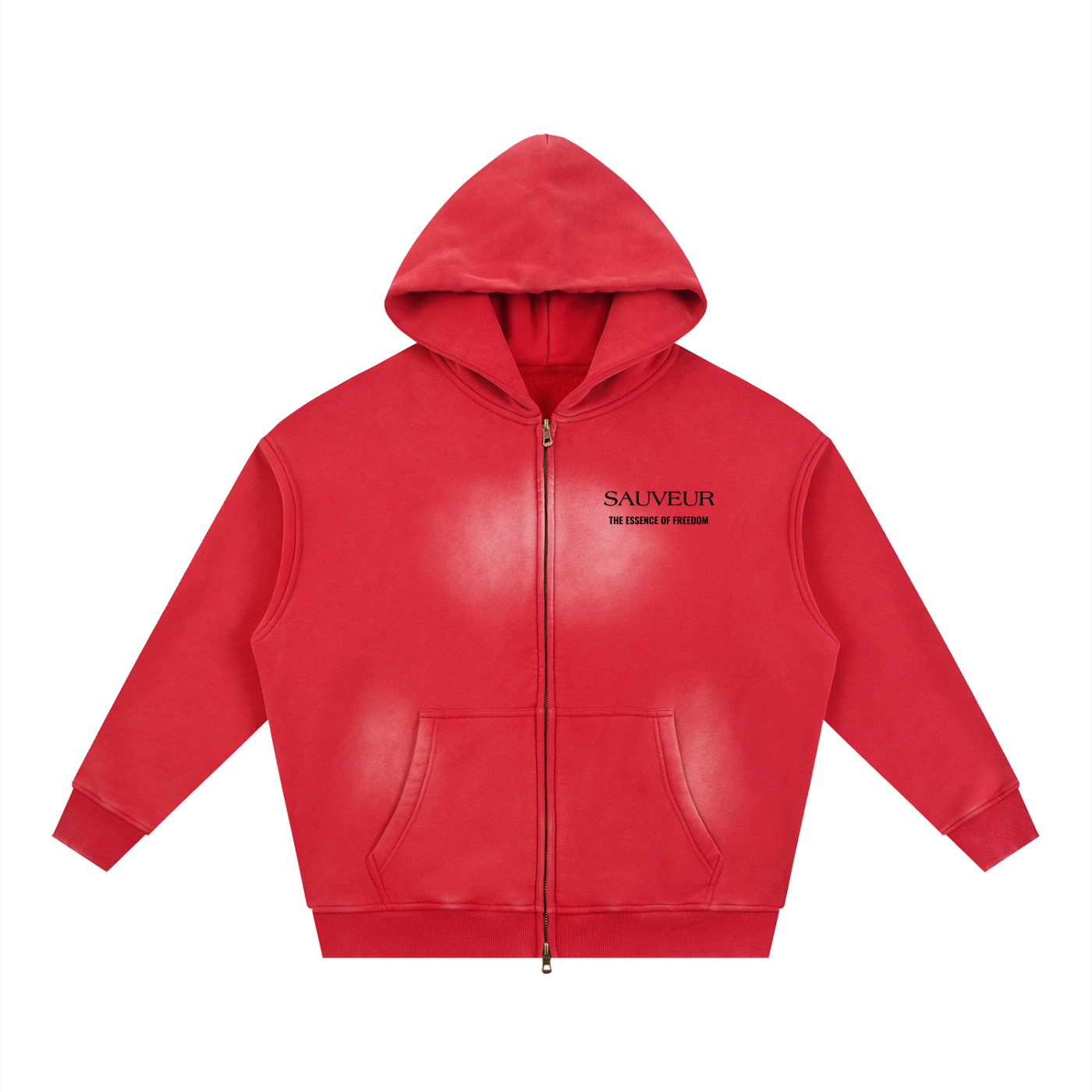 Freedom Sunfade Two-way Zipper Boxy Fleece Hoodie