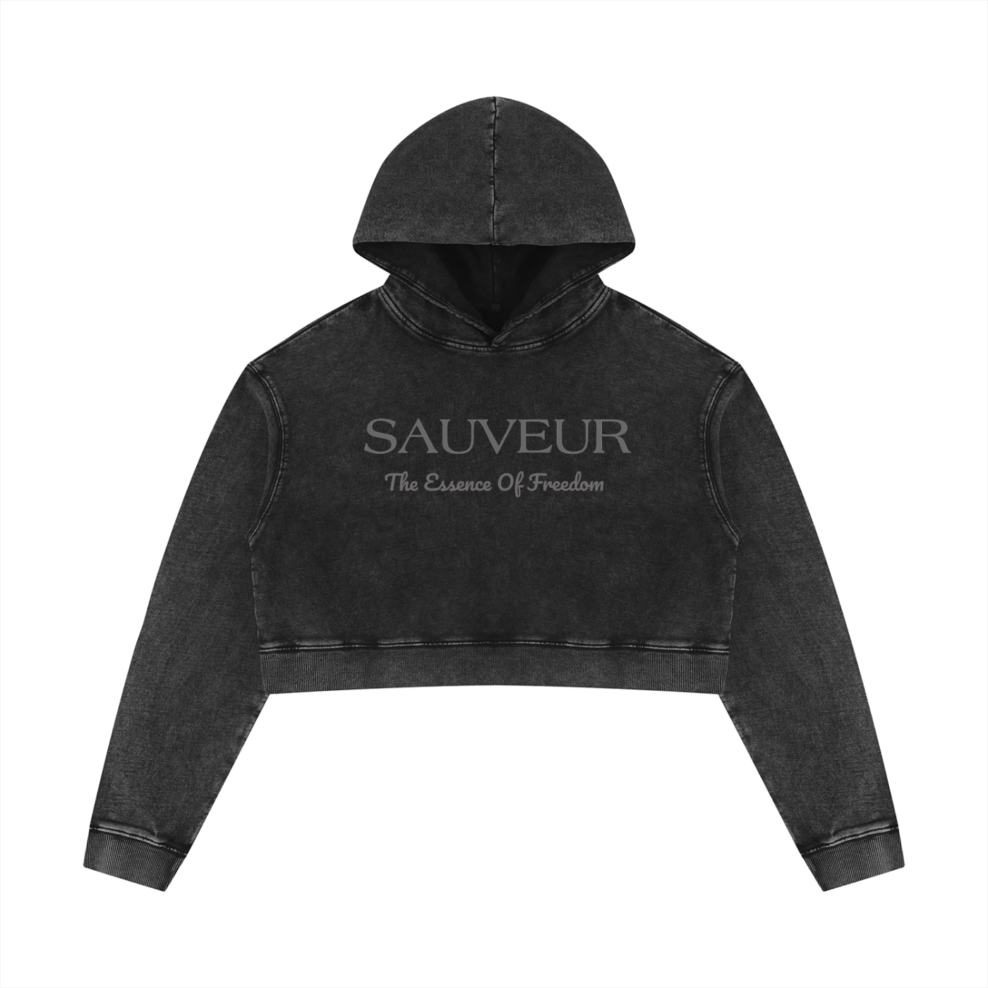 Sauveur Women’s Mineral Washed Crop Hoodie
