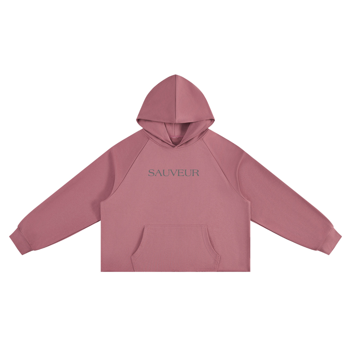 Vintage Wash Raw Edge Boxy Hoodie