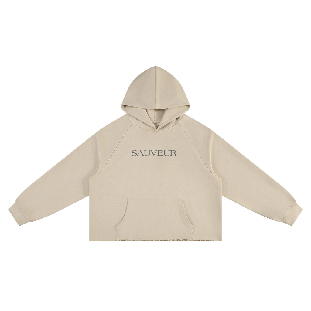 Vintage Wash Raw Edge Boxy Hoodie