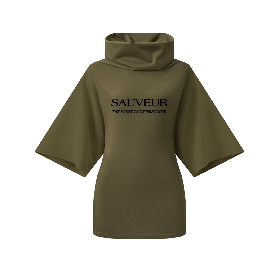 sauveur Women’s Turtleneck Batwing T-Shirt