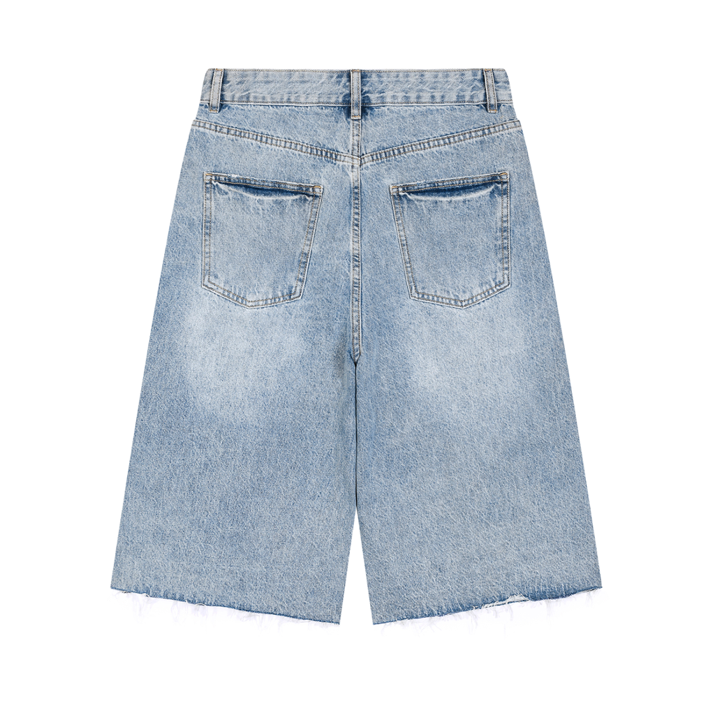 Sauveur Men’s Vintage Wide Leg Denim Shorts