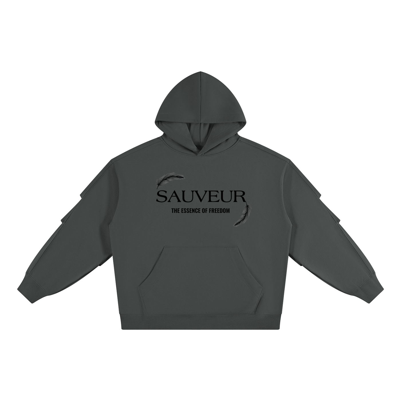 Unisex Heavyweight Ruched Sleeves Hoodie