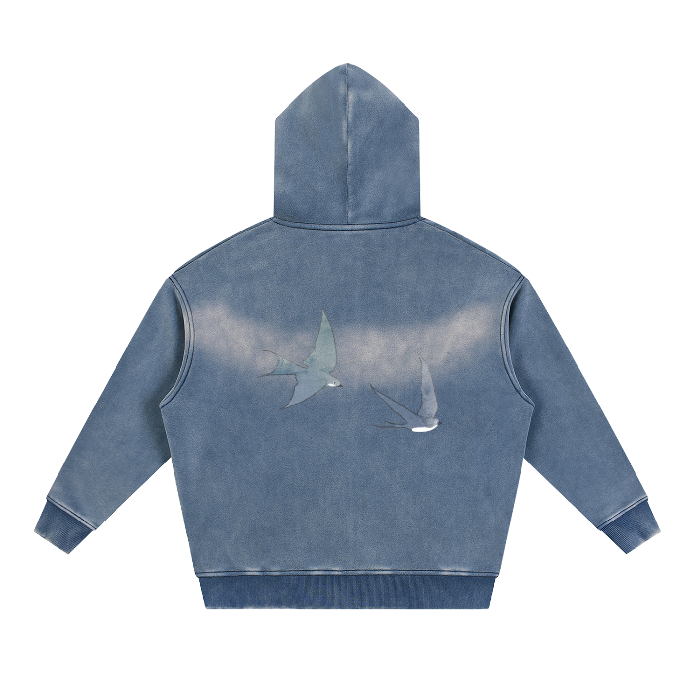 Freedom Sunfade Two-way Zipper Boxy Fleece Hoodie