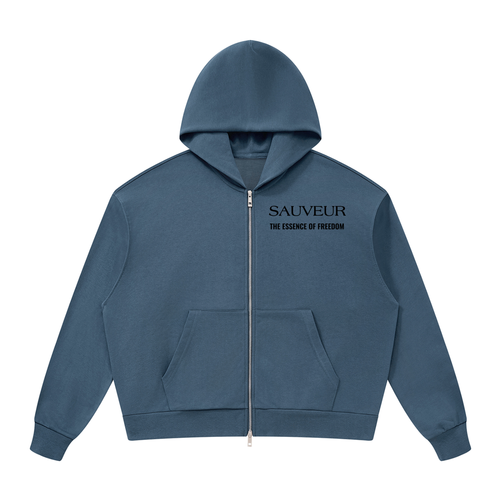Sauveur Unisex Drop Shoulder Full Zip Hoodie