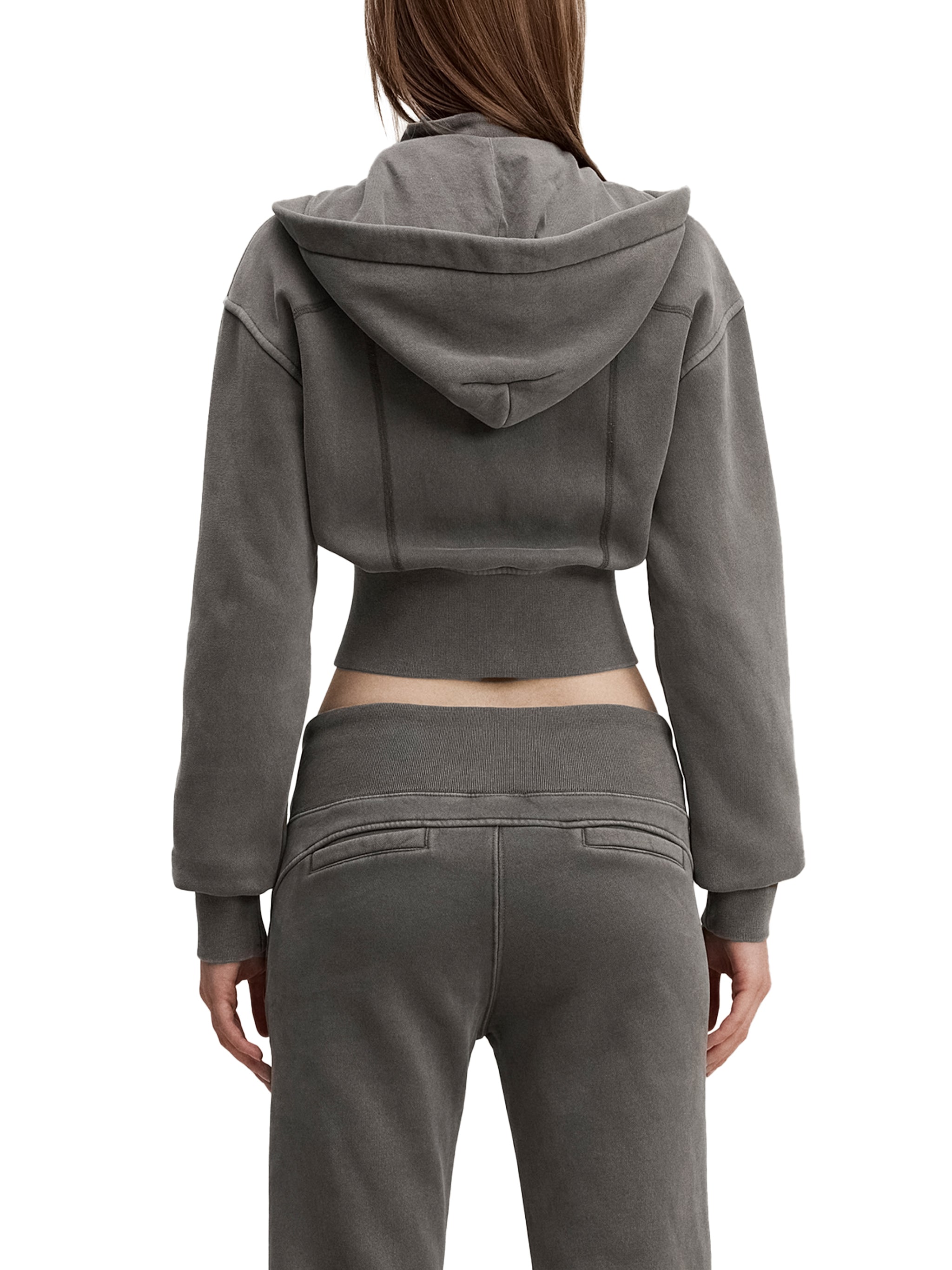 Sauveur Vintage Washed Cropped Fleece Hoodie