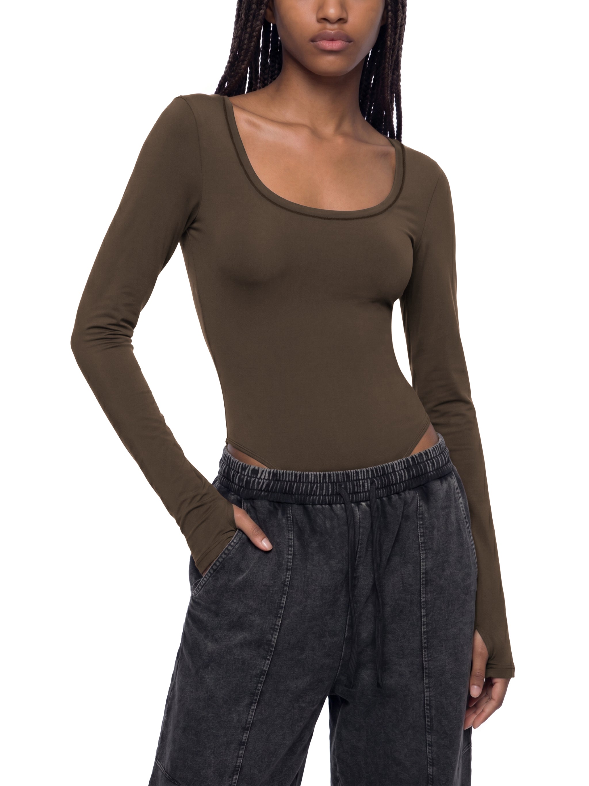 Women's Tight Long Sleeve Yoga Bodysuit