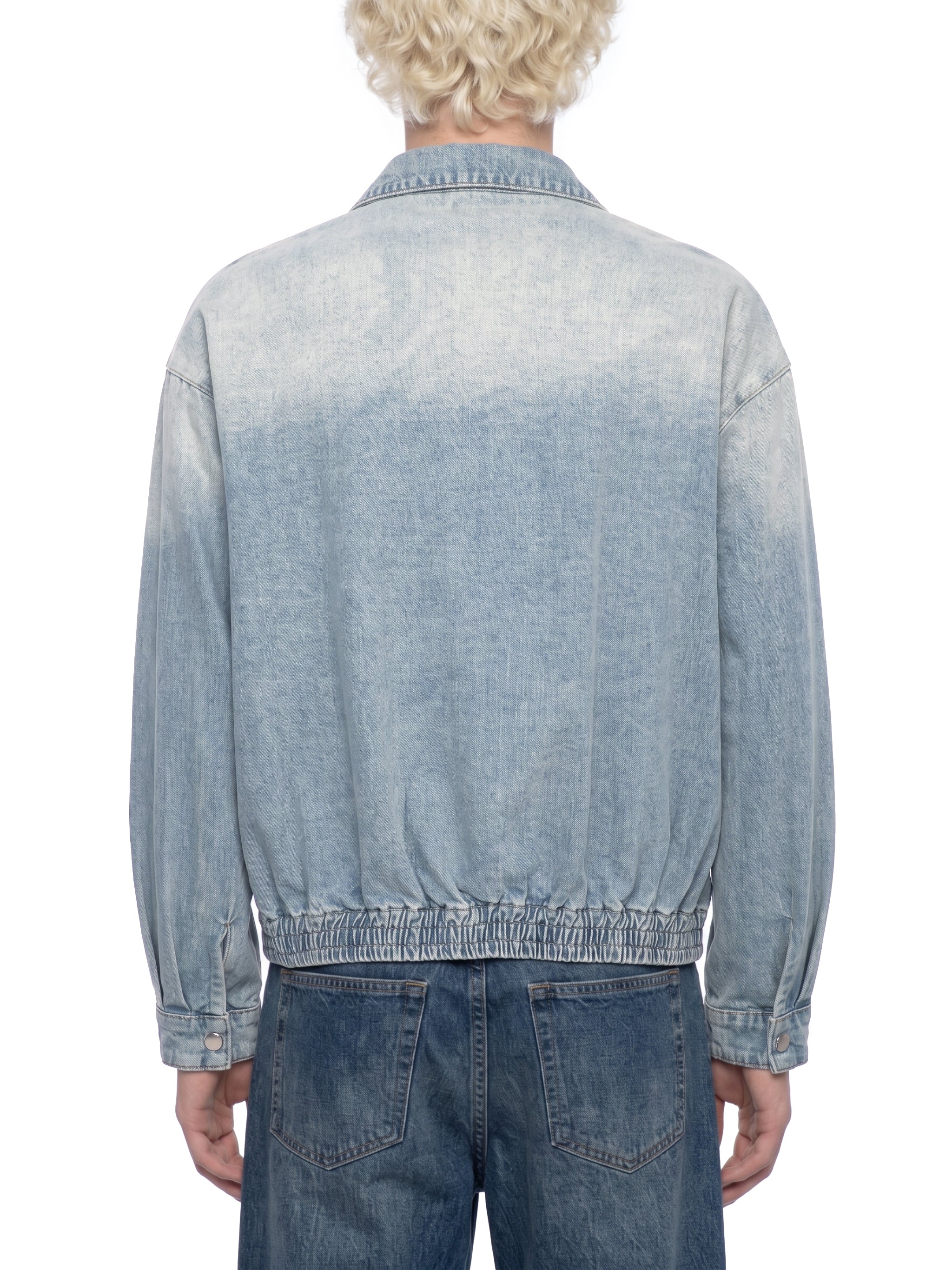 Sauveur Unisex Vintage Wash Full-Zip Denim Jacket